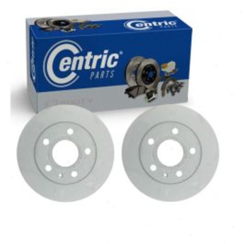2 pc Centric Premium Rear Disc Brake Rotors for 2015-2020 Volkswagen e-Golf