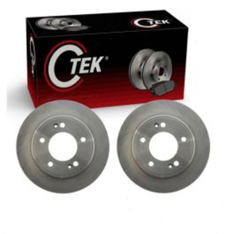 2 pc Centric CTEK Rear Disc Brake Rotors for 2012-2017 Hyundai Veloster