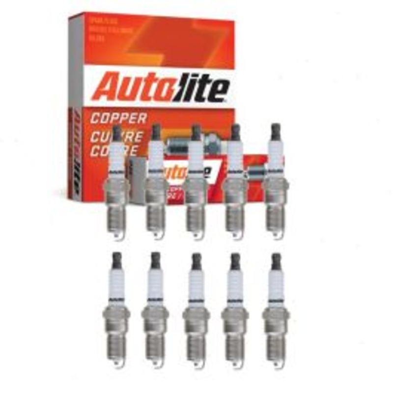 10 pc Autolite Copper Core Spark Plugs for 1999-2019 Ford E-350 Super Duty 6.8L V10