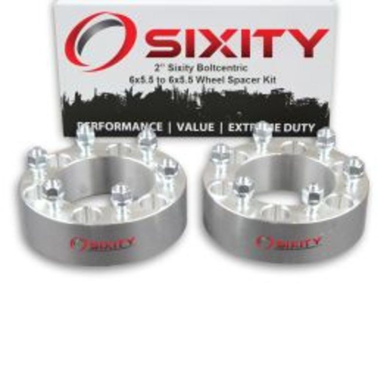 Sixity 2 pc 2" Inch Thick 6x5.5 Wheel Spacers M12x1.5mm 1.25in Studs Lugs