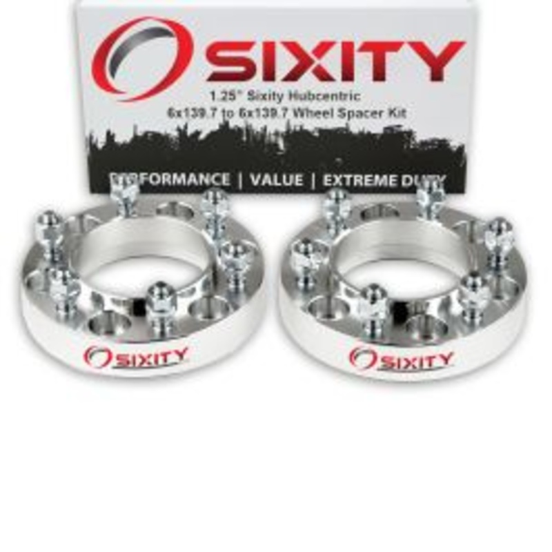 Sixity 2 pc 1.25" Inch Thick 6x139.7 Wheel Spacers M12x1.5mm 1.25in Hubcentric