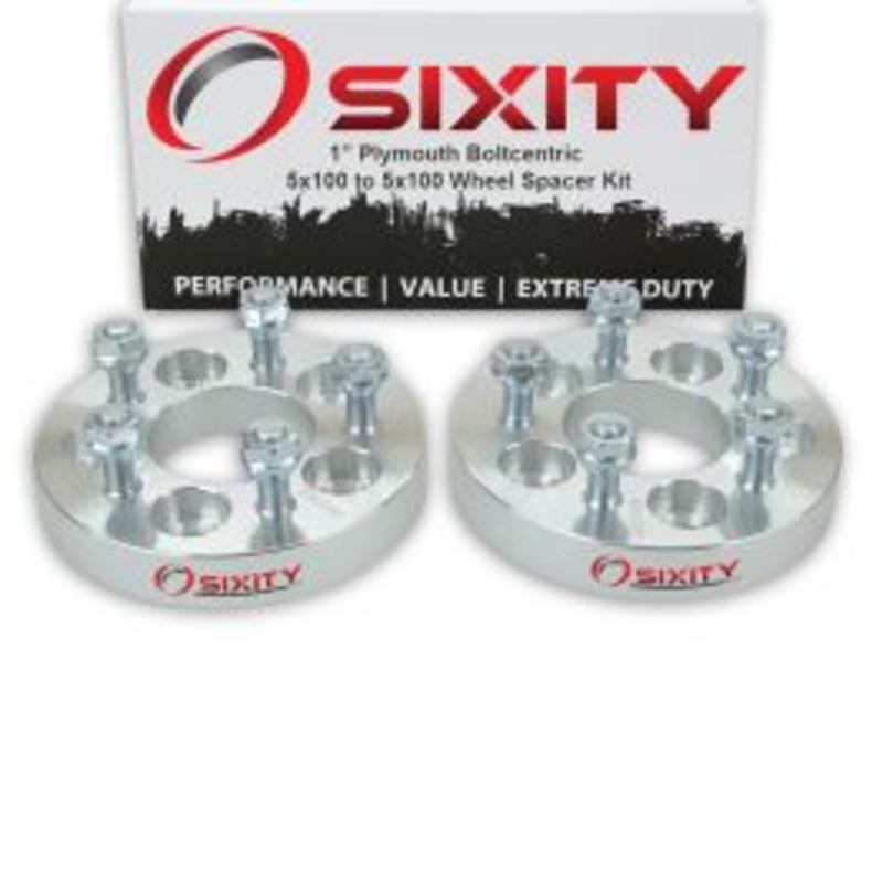 Sixity 2 pc 1" Thick Wheel Spacers - Plymouth Acclaim Breeze Caravelle Neon Reliant - 5x100mm