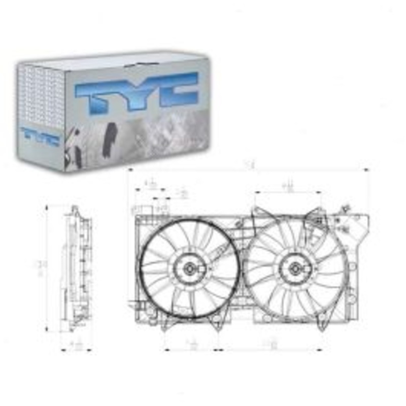 TYC Dual Radiator & Condenser Fan Assembly for 2010-2014 Subaru Legacy 3.6L H6
