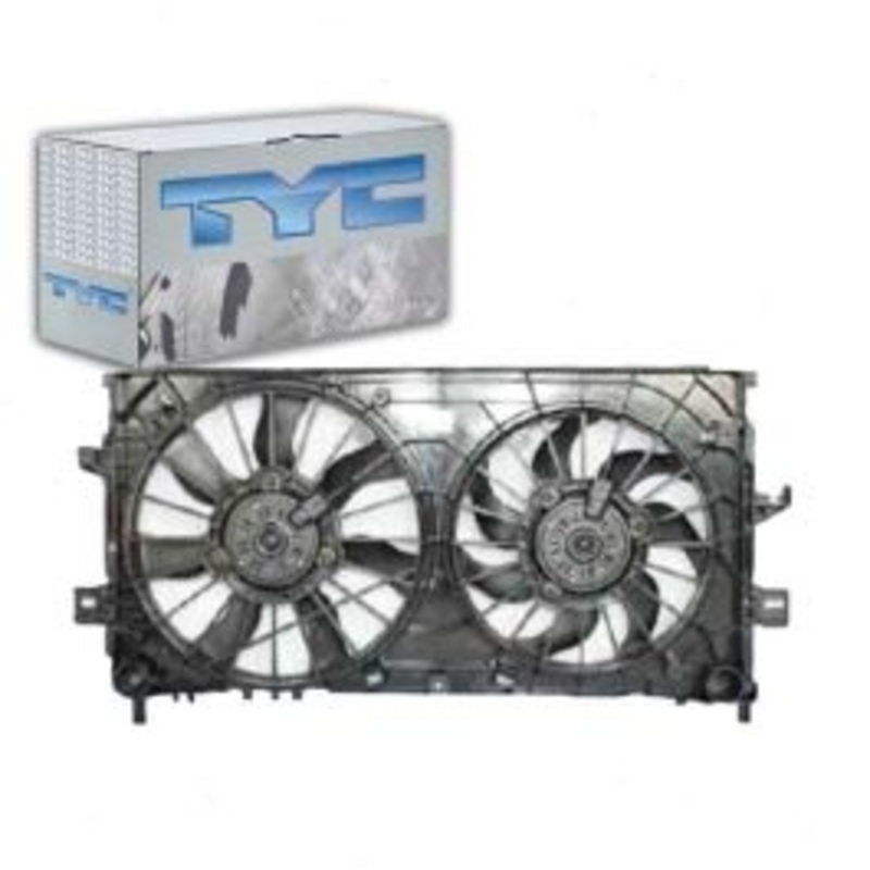 TYC Left Dual Radiator & Condenser Fan Assembly for 2006-2015 Chevrolet Impala 3.5L 3.6L 3.9L V6