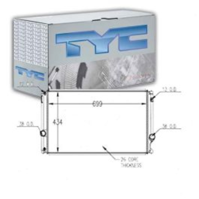 TYC Radiator for 2015-2016 Lexus NX200t 2.0L L4